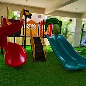 Slides and play equipment at the Cherubs playground